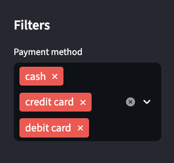 Dashboard Filter